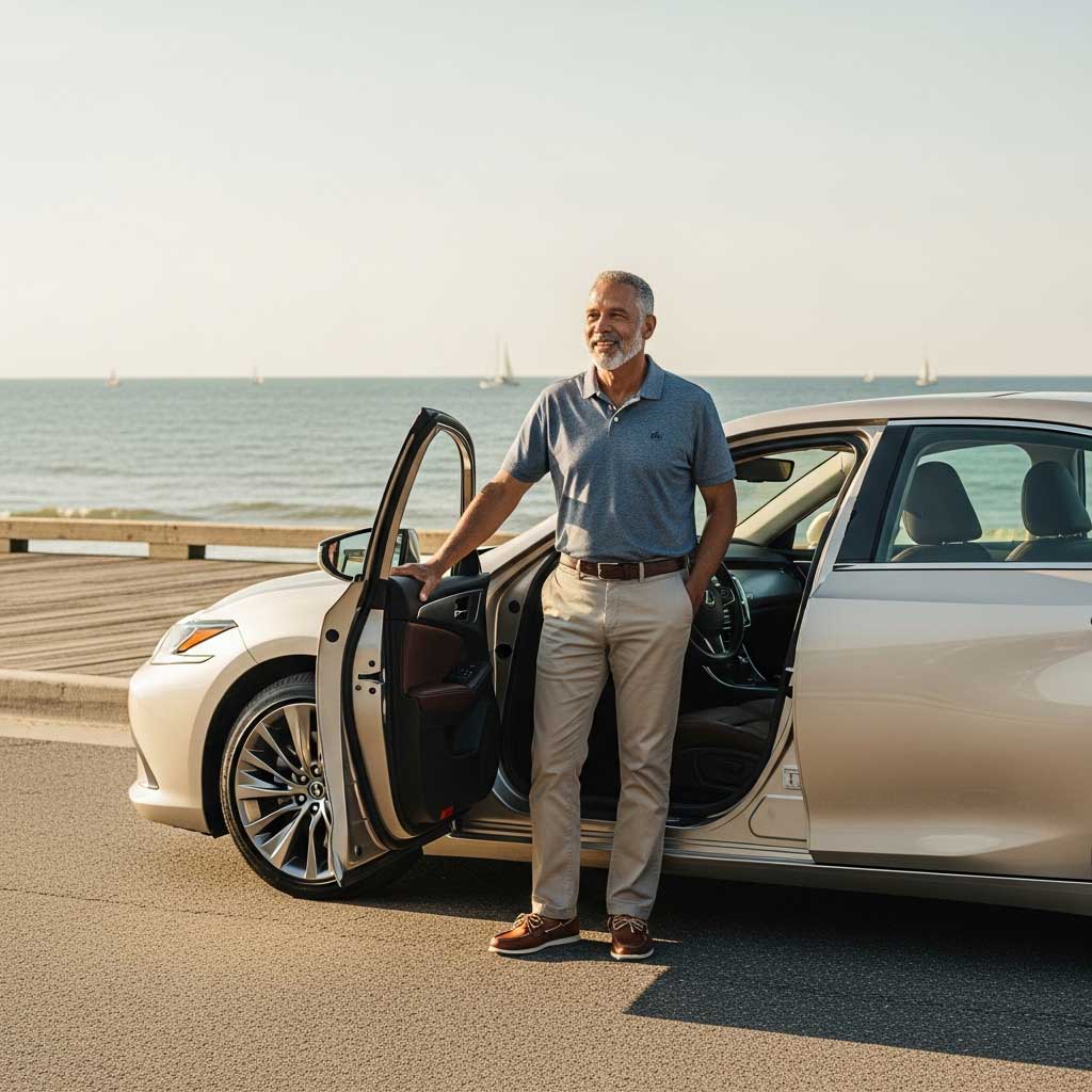 Retiree with vehicle